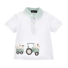 Load image into Gallery viewer, Green &amp; White Shorts &amp; Polo Top Set