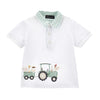 Green & White Shorts & Polo Top Set