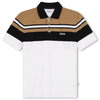 White Striped Polo Top