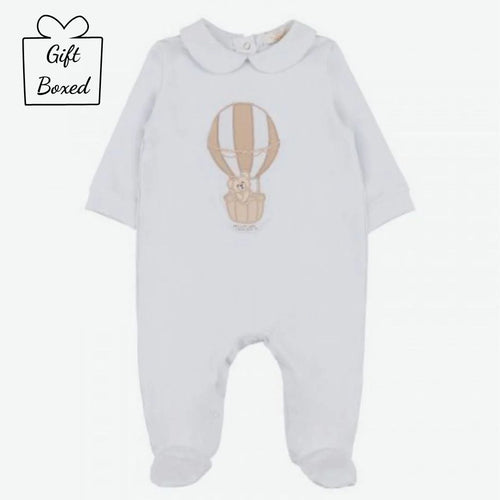 White Hot Air Balloon Babygrow With Collar