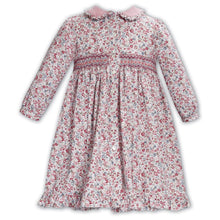 Load image into Gallery viewer, Pink Floral Smocked Dress