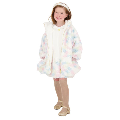 Ivory 'Oscars Pastel' Faux Fur Coat