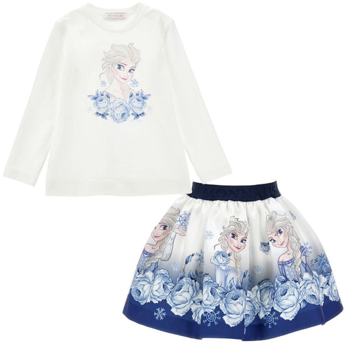 White Elsa Skirt & Top Set