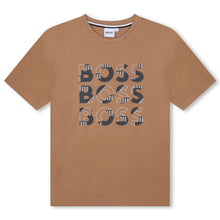 Load image into Gallery viewer, Beige Triple Logo T-Shirt