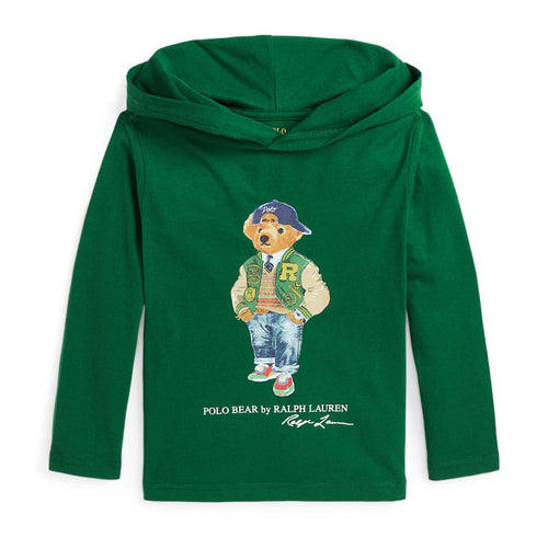 Green Bear Hooded Top