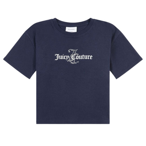 Navy Rhinestone Logo T-shirt