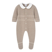 Load image into Gallery viewer, Taupe Knitted Babygrow