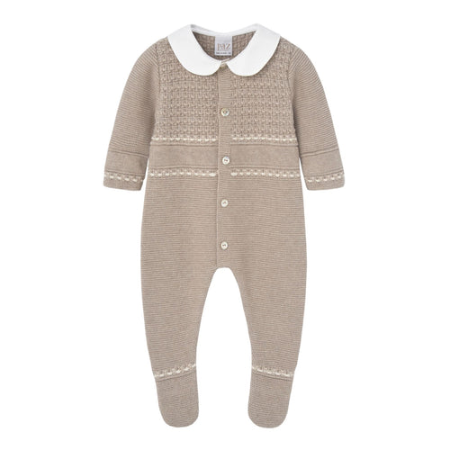 Taupe Knitted Babygrow