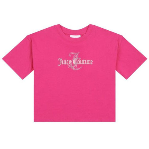 Fuschia Pink Rhinestone Logo T-shirt