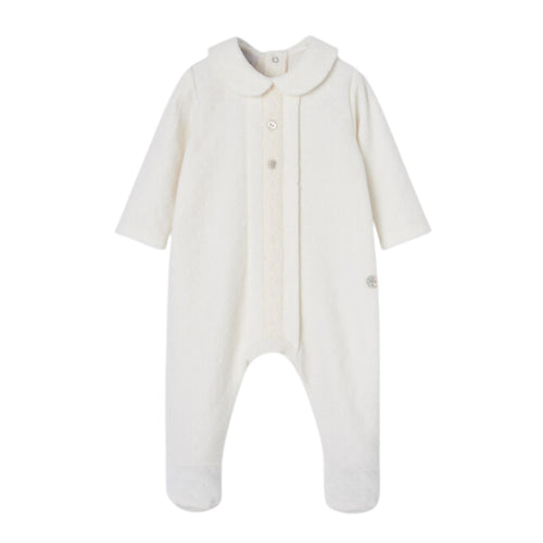 Cream Velour Babygrow