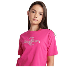 Load image into Gallery viewer, Fuschia Pink Rhinestone Logo T-shirt