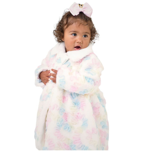 Ivory 'Harmony Pastel' Baby Faux Fur Coat