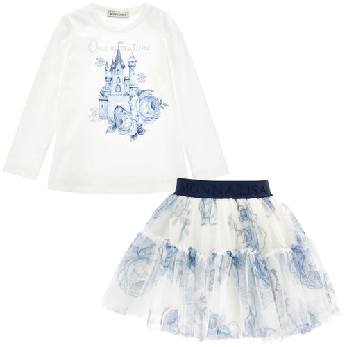 White Castle T-Shirt & Rose Skirt Set