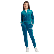 Load image into Gallery viewer, Teal Slim Leg Glitter &amp; Diamante Logo Tracksuit