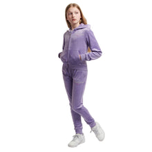 Load image into Gallery viewer, Lilac Slim Leg Glitter &amp; Diamante Logo Tracksuit