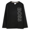 Black Vertical Logo LS T-Shirt