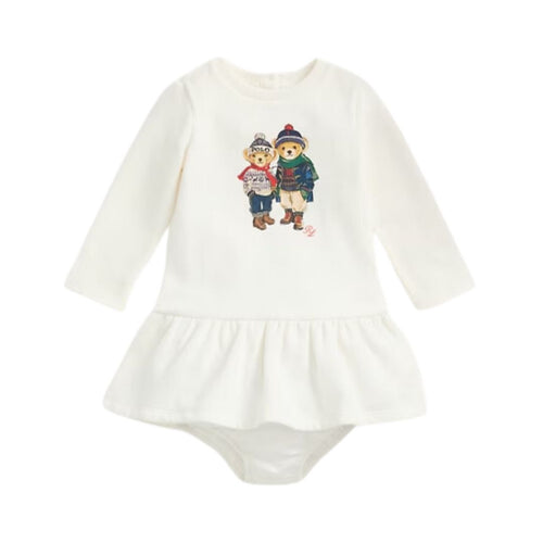 Baby Girl's Ivory Bear Dress & Knickers