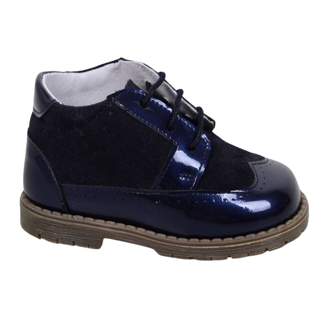 Childrenchic boys navy genuine leather suede boots sz 27 selling