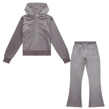 Load image into Gallery viewer, Grey Bootcut Diamante Logo Tracksuit