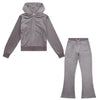 Grey Bootcut Diamante Logo Tracksuit