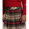 Red & Green Tartan Pleated Skirt