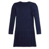 Navy Cable Knit Pleated Dress