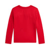 Girls Red LS Bear Top