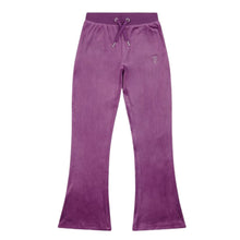 Load image into Gallery viewer, Purple Bootcut Diamante Logo Tracksuit