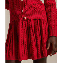 Load image into Gallery viewer, Red Cable Knit Cardigan &amp; Skirt Set