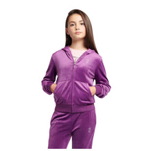 Load image into Gallery viewer, Purple Bootcut Diamante Logo Tracksuit