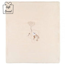 Load image into Gallery viewer, Beige Velour Padded Applique Teddy Blanket