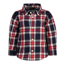 Load image into Gallery viewer, Baby Boys Navy &amp; Red Checked Flannel Shirt