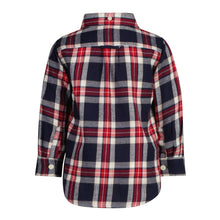 Load image into Gallery viewer, Baby Boys Navy &amp; Red Checked Flannel Shirt