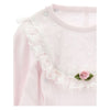 PRE ORDER - Pale Pink Lace Trim Babygrow