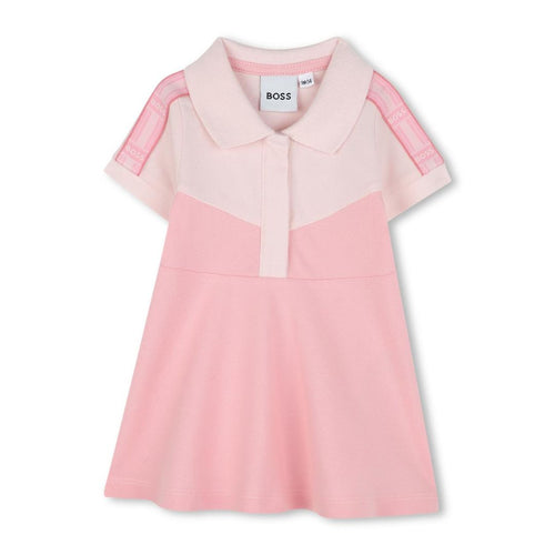 Pink Logo Tape Polo Dress