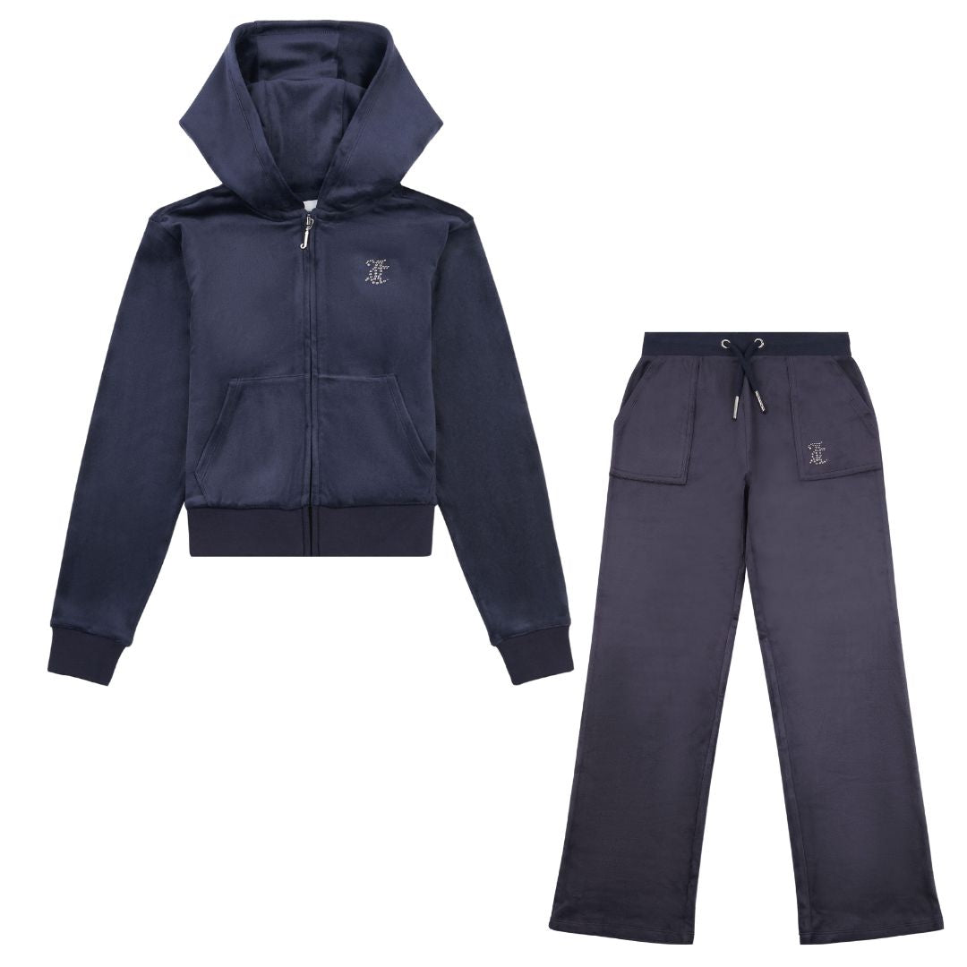 Juicy Couture Navy Wide Leg Diamante JC Tracksuit Village Kids