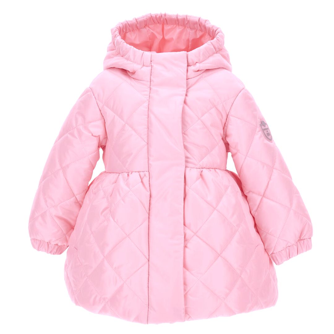 Girls Pink Quilted Coat