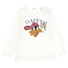 Load image into Gallery viewer, Ivory Rhinestone &#39;Daffy Duck&#39; T-Shirt