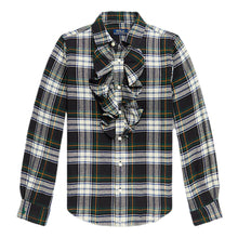 Load image into Gallery viewer, Green Tartan Ruffled  Shirt