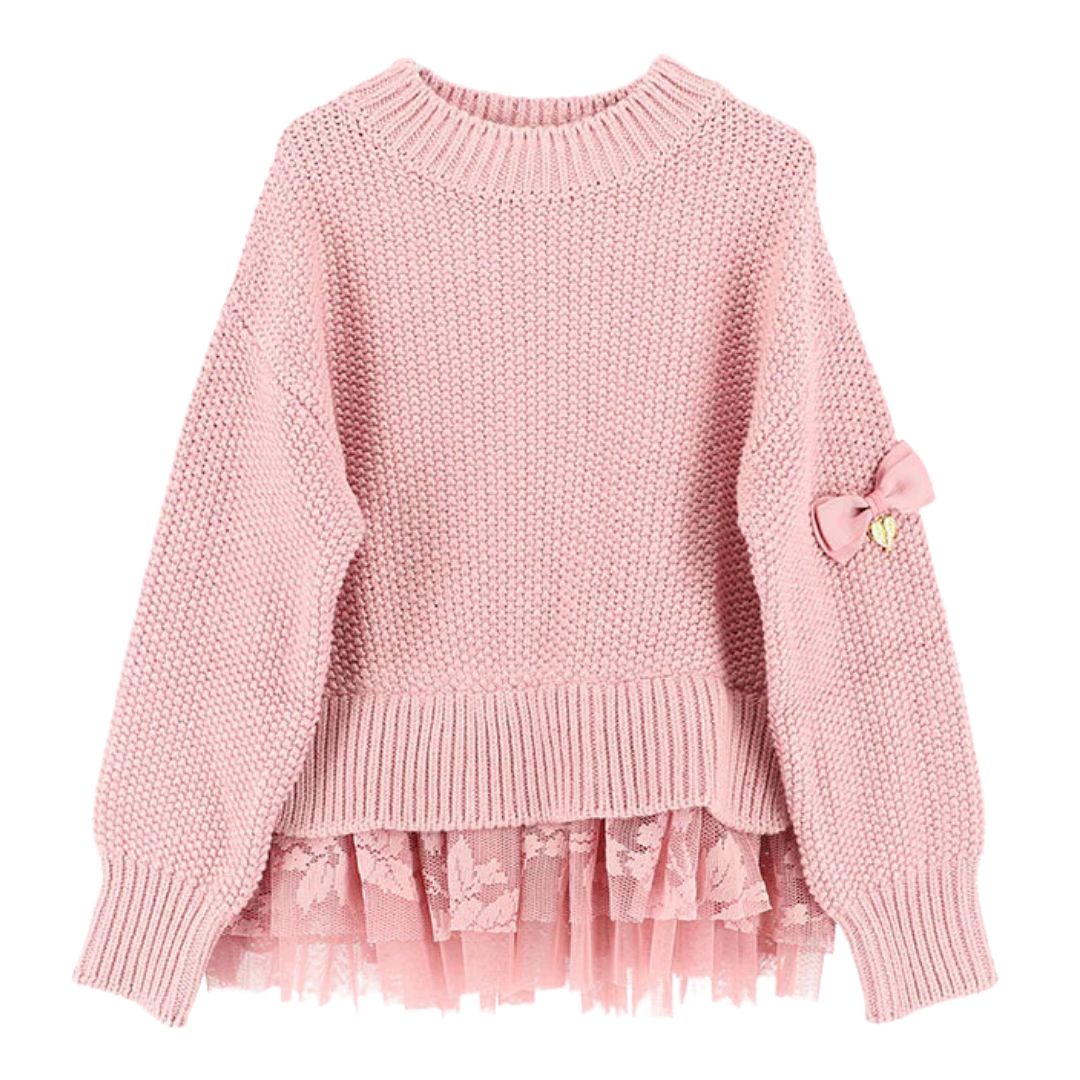 Pink lace jumper hotsell