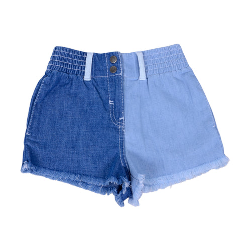 Contrast Denim Shorts