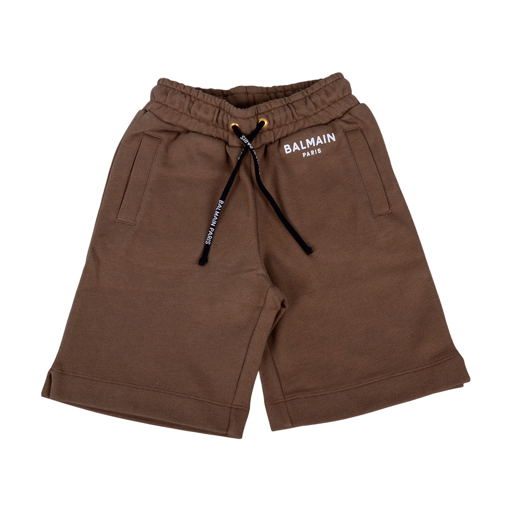 Balmain Khaki Sweat Shorts Village Kids