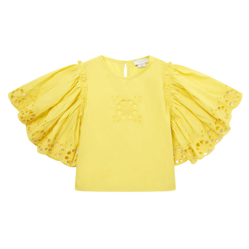 Yellow Eyelet Detail Blouse