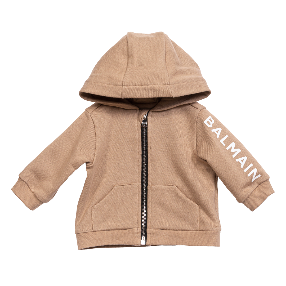 Beige zip hot sale up jacket