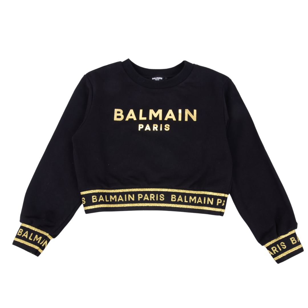 Balmain black sale and gold sweatshirt