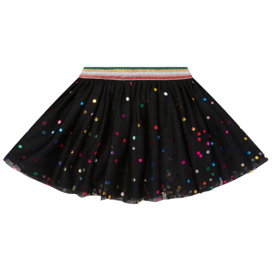 Stella McCartney Black Sequin Dotted Tulle Skirt Village Kids