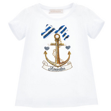 Load image into Gallery viewer, White Rhinestone Anchor T-Shirt