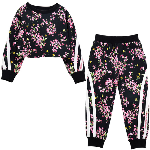 Black Floral Tracksuit